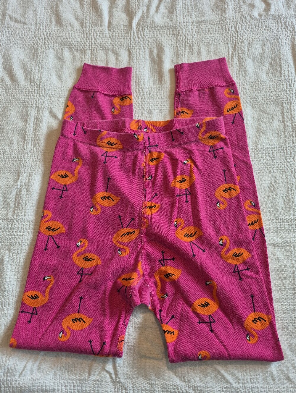 Hanna Andersson size 130 or 8 girls pajama bottom flamingo print VGUC